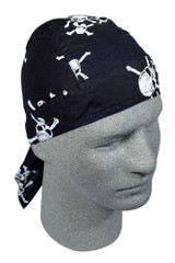 Bobster Z113C Flydanna; 100% Cotton, White Skull/Crossbones
