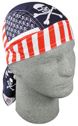 Bobster Z537 Flydanna;, 100% Cotton, Patriotic Skull