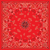 Bobster B003 Bandanna, 100% Cotton, Red Paisley, Premium, 22 X 22 In.