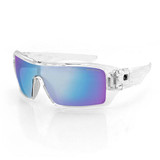 Bobster Epar002 Paragon Sunglass, Clear Frame, Anti-Fog Smoked Cyan Mirror