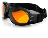 Bobster Bca001A Cruiser Goggle, Black Frame, Anti-Fog Amber Lens