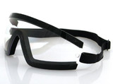 Bobster Bw201C Wrap Around Goggle, Black Frame, Clear Lens