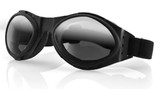 Bobster Ba001R Bugeye Goggle, Black Frame, Smoked Reflective Lens