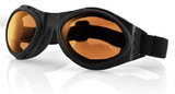 Bobster Ba001A Bugeye Goggle, Black Frame, Amber Lens