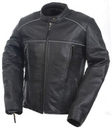 Mossi 20-219-12 Mossi Womens Premium Leather Jacket Size 12 Black