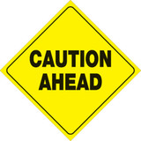 Voss Signs Yellow Plastic Reflective Sign 12" - Caution Ahead