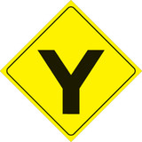 Voss Signs Yellow Plastic Reflective Sign 12" - Y-Intersection 437 Y YR