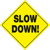 Voss Signs Yellow Plastic Reflective Sign 12" - Slow Down
