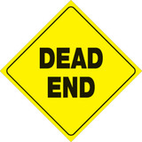Voss Signs Yellow Plastic Reflective Sign 12" - Dead End