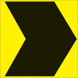 Voss Signs Yellow Plastic Reflective Sign 12" - Large Arrow
