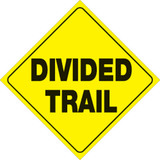 Voss Signs Yellow Plastic Reflective Sign 12" - Divided Trail 435 DT YR