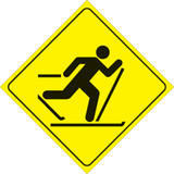 Voss Signs Yellow Plastic Reflective Sign 12" - X-Country Skiing 446 CCS YR
