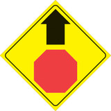Voss Signs Yellow Plastic Reflective Sign 12" - Stop Ahead