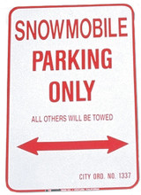 Voss Signs Snowmobile Parking Only - Aluminum Sign 12" X 18" 1218SPK