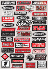 Factory Effex Fx 2015 Sponsor/Logo Sticker Sheets Fun Phrases Sticker Kit