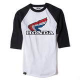 Factory Effex Fx Honda Vintage Baseball T-Shirt / White-Black (Xl)