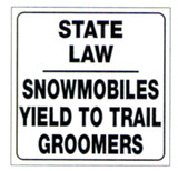 Voss Signs White Plastic Reflective Sign 12" - Snowmobiles Yield