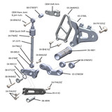 05-0780B MV Agusta F3/Brutale 675/800RR GP/STD Adjustable Rearset Kit w/Shift pedal