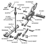 05-0506B Triumph Daytona 675 Rearset  - GP Shift w/o QS