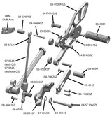 05-0515B Triumph Street 765 Rearsets - GP Shift w/o QS
