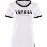 Yamaha Apparel Np21S-L1793-S Tee Wmn Yam Bttr Wh/Bk Sm