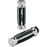 Pro-One Perf.Mfg. Grips - Straight - Rubber - Chrome 802430