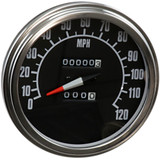 Drag Specialties 5" Fl-Style 2240:60 Speedometer With Reed Switch - '68-'84 Black Face Drag Specialties 5" Fl-Style 2240:60 Speedometer With Reed Switch - '68-'84 Black Face