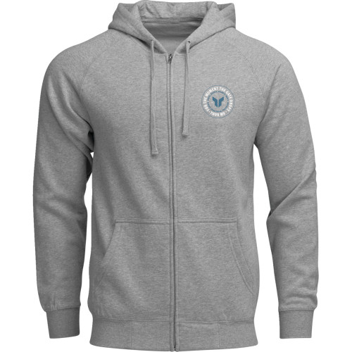 Badge Zip-Up Hoodie - Heather Gray - 3Xl