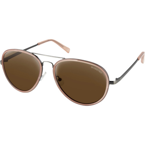 Bobster Goose Sunglasses - Gloss Clear Blush Gunmetal - Brown Hd Silver Mirror Bgse102Hd