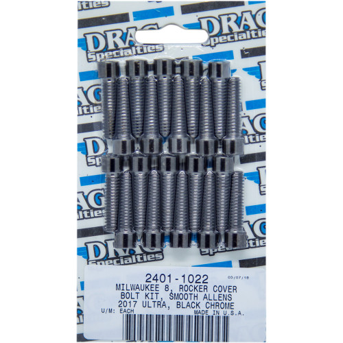 Drag Specialties Bolt Kit - Rocker - Black/Chrome - Smooth - M8 Drag Specialties Bolt Kit - Rocker - Black/Chrome - Smooth - M8