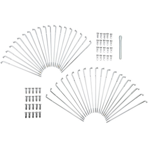 Drag Specialties Spoke Set - Drop Center - Front/Rear - Chrome - 16"