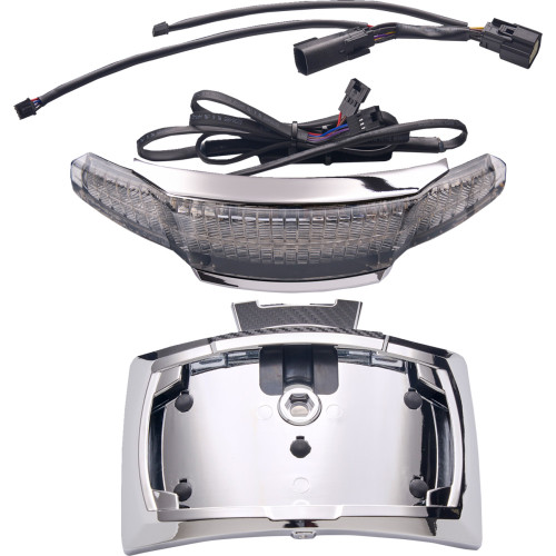 Ciro Taillight/License Plate Holder - Light Smoke Lens - Chrome 40353