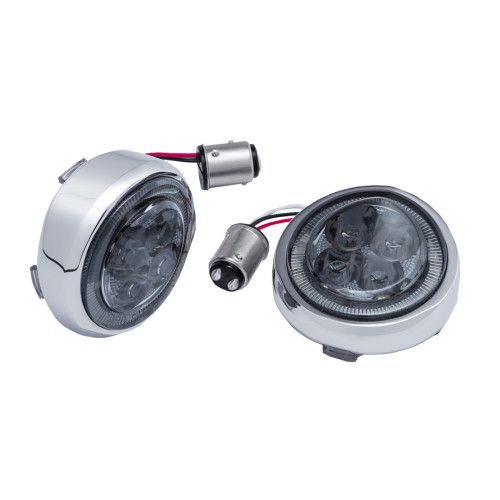 Ciro Turn Signal Insert - Red Led - Smoke Lens - Chrome 45601 Ciro Turn Signal Insert - Red Led - Smoke Lens - Chrome 45601