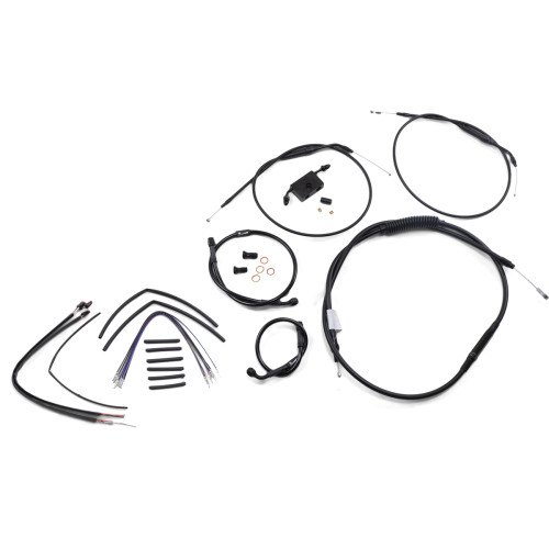 Burly Brand Extended Handlebar Cable And Brake Line Kit For Sportsters With Abs - 12" T-Bar Handlebars B30-1266 Burly Brand Extended Handlebar Cable And Brake Line Kit For Sportsters With Abs - 12" T-Bar Handlebars B30-1266