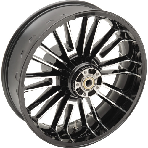 Coastal Moto Wheel - Atlantic 3D - Rear - Single Disc/With Abs - Black Cut - 18X5.5 3D-Atl185Bcabst Coastal Moto Wheel - Atlantic 3D - Rear - Single Disc/With Abs - Black Cut - 18X5.5 3D-Atl185Bcabst