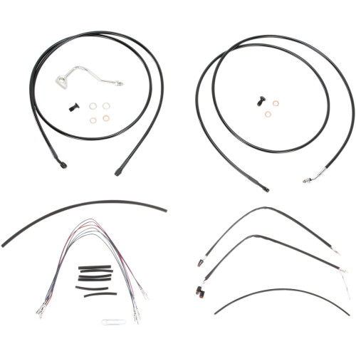 Burly Brand Complete Black Vinyl Handlebar Cable/Line Kit For Ape Hanger Handlebars - 15" - Abs B30-1116 Burly Brand Complete Black Vinyl Handlebar Cable/Line Kit For Ape Hanger Handlebars - 15" - Abs B30-1116
