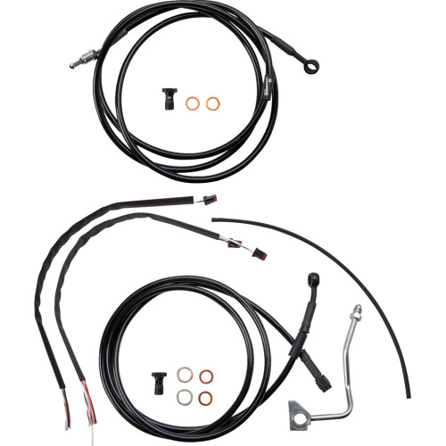 Burly Brand Complete Black Vinyl Handlebar Cable/Line Kit For Ape Hanger Handlebars - 13" - Abs B30-1234 Burly Brand Complete Black Vinyl Handlebar Cable/Line Kit For Ape Hanger Handlebars - 13" - Abs B30-1234