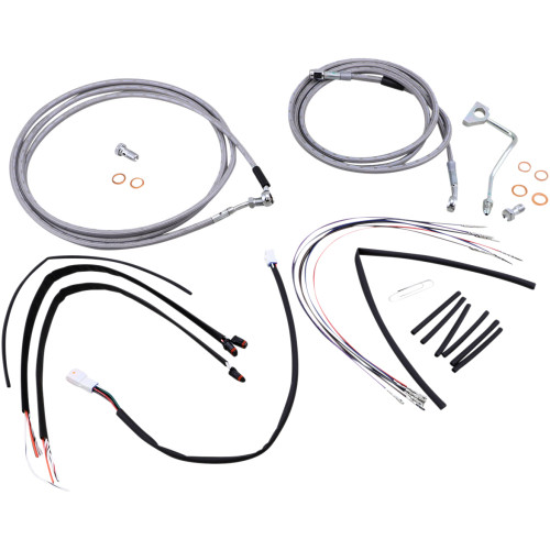 Burly Brand Complete Stainless Braided Handlebar Cable/Brake Line Kit - 14" Ape Hanger Handlebars B30-1161 Burly Brand Complete Stainless Braided Handlebar Cable/Brake Line Kit - 14" Ape Hanger Handlebars B30-1161