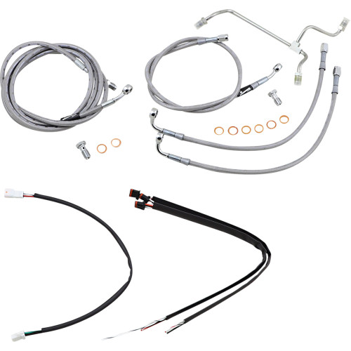 Burly Brand Complete Stainless Braided Handlebar Cable/Brake Line Kit - 16" Ape Hanger Handlebars B30-1165 Burly Brand Complete Stainless Braided Handlebar Cable/Brake Line Kit - 16" Ape Hanger Handlebars B30-1165