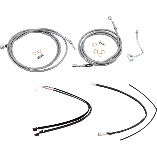 Burly Brand Complete Stainless Braided Handlebar Cable/Brake Line Kit - 18" Ape Hanger Handlebars B30-1169 Burly Brand Complete Stainless Braided Handlebar Cable/Brake Line Kit - 18" Ape Hanger Handlebars B30-1169