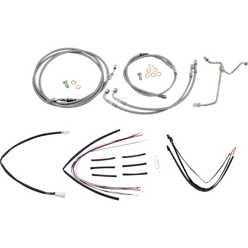 Burly Brand Complete Stainless Braided Handlebar Cable/Brake Line Kit - 18" Ape Hanger Handlebars B30-1157 Burly Brand Complete Stainless Braided Handlebar Cable/Brake Line Kit - 18" Ape Hanger Handlebars B30-1157