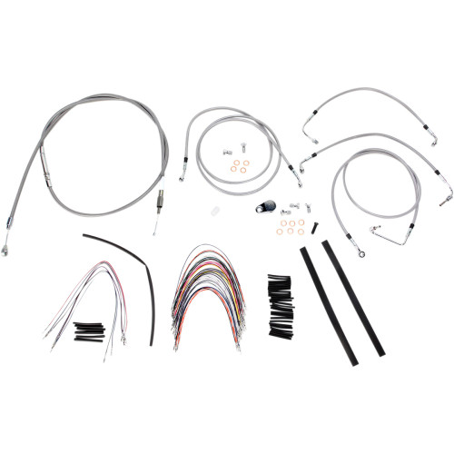 Burly Brand Complete Stainless Braided Handlebar Cable/Brake Line Kit - 14" Ape Hanger Handlebars B30-1094 Burly Brand Complete Stainless Braided Handlebar Cable/Brake Line Kit - 14" Ape Hanger Handlebars B30-1094