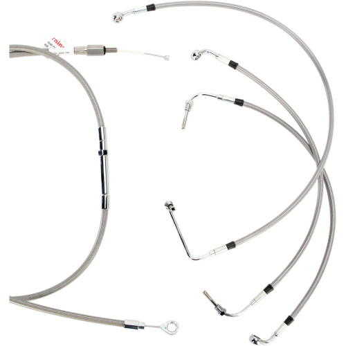 Burly Brand Complete Stainless Braided Handlebar Cable/Brake Line Kit - 13" Ape Hanger Handlebars B30-1103 Burly Brand Complete Stainless Braided Handlebar Cable/Brake Line Kit - 13" Ape Hanger Handlebars B30-1103