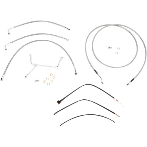 Burly Brand Complete Stainless Braided Handlebar Cable/Brake Line Kit - 13" Ape Hanger Handlebars B30-1117 Burly Brand Complete Stainless Braided Handlebar Cable/Brake Line Kit - 13" Ape Hanger Handlebars B30-1117