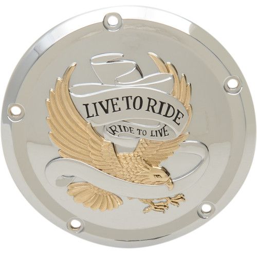 Drag Specialties Live To Ride Derby Cover - 5-Hole - Gold - Touring/Trike