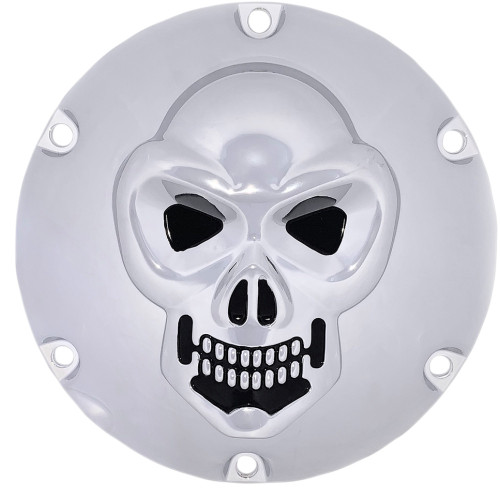 Drag Specialties Skull Derby Cover - Chrome - 6-Hole Drag Specialties Skull Derby Cover - Chrome - 6-Hole