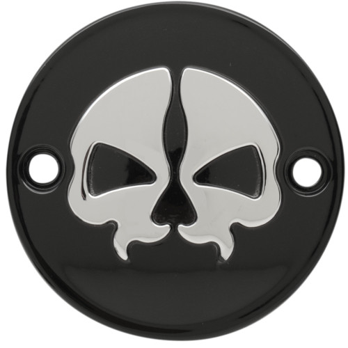 Drag Specialties Points Cover - Black - Chrome Skull - 2 Hole - M8 Drag Specialties Points Cover - Black - Chrome Skull - 2 Hole - M8