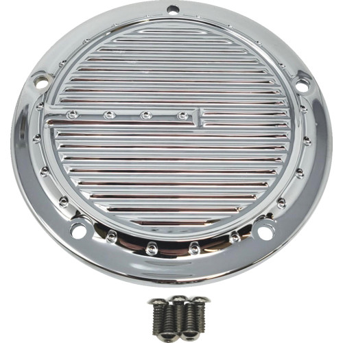 Covingtons Derby Cover - Dimpled - 5-Hole - Chrome - Softail C1973-C Covingtons Derby Cover - Dimpled - 5-Hole - Chrome - Softail C1973-C
