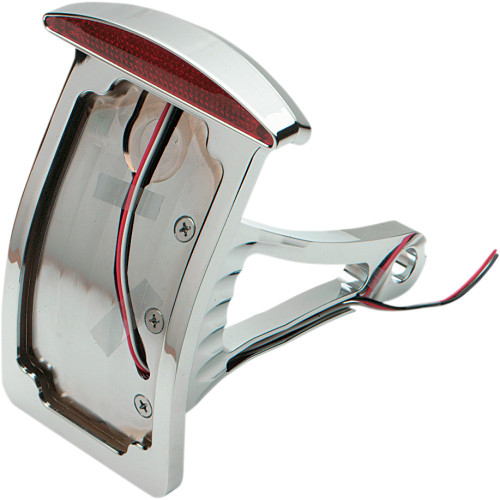 Drag Specialties Side Mount Taillight/License Plate Mount - Curved Vertical - Half-Moon Drag Specialties Side Mount Taillight/License Plate Mount - Curved Vertical - Half-Moon