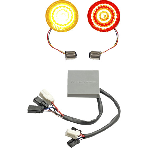 Custom Dynamics Solid Amber Turn, Red Run/Brake W/ Brake Strobe For Sportster Cd-Sts-Bcmxl Custom Dynamics Solid Amber Turn, Red Run/Brake W/ Brake Strobe For Sportster Cd-Sts-Bcmxl